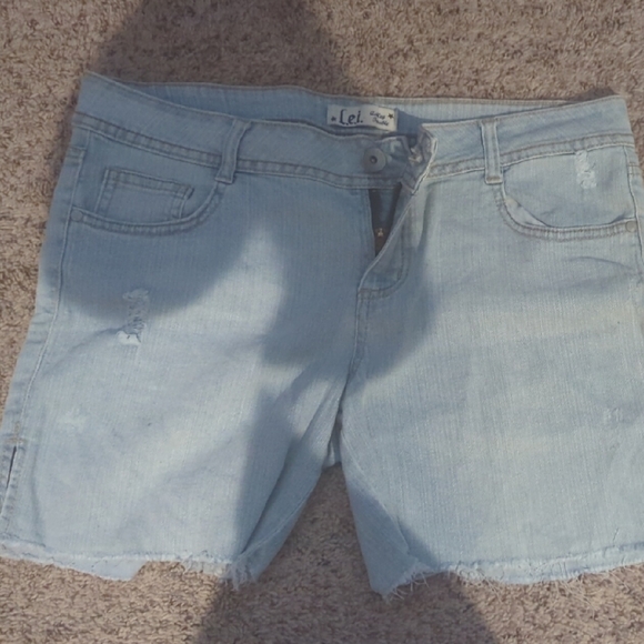 Light Blue Denim Women Shorts - Picture 2 of 5